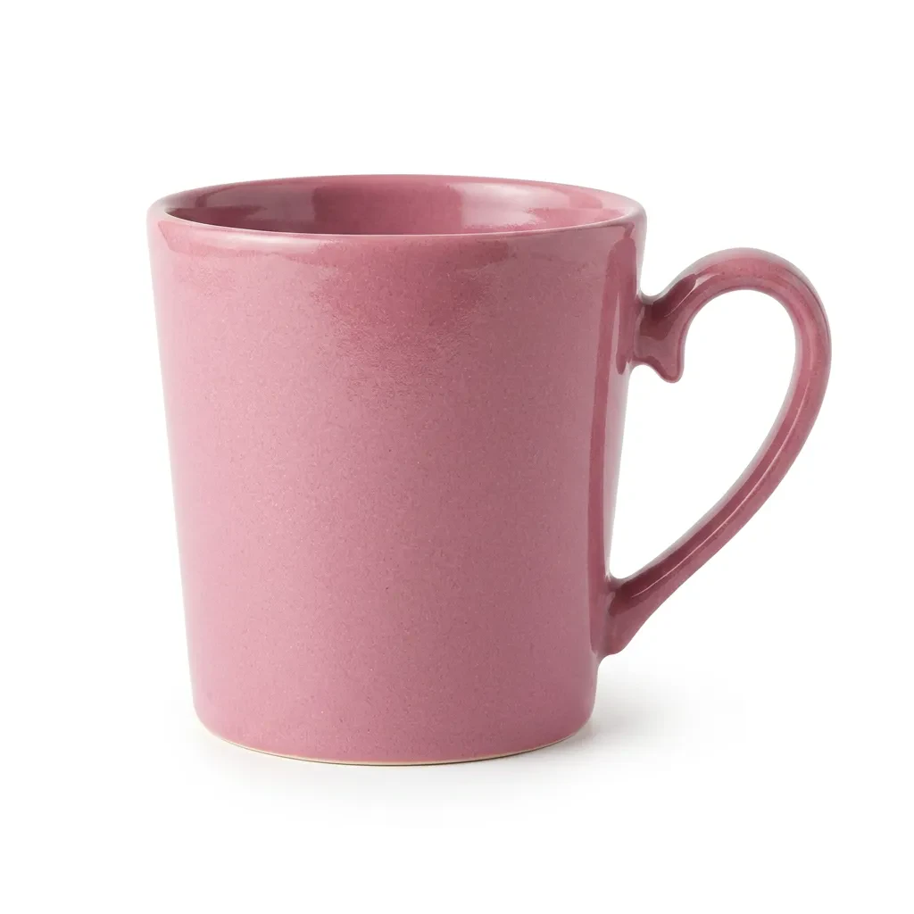Açık Pembe Renkli Seramik Kupa