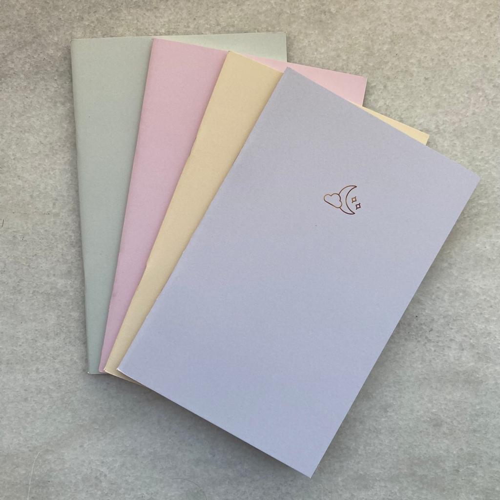 Ay Bulut Desenli Mavi Soft Pastel Notebook 
