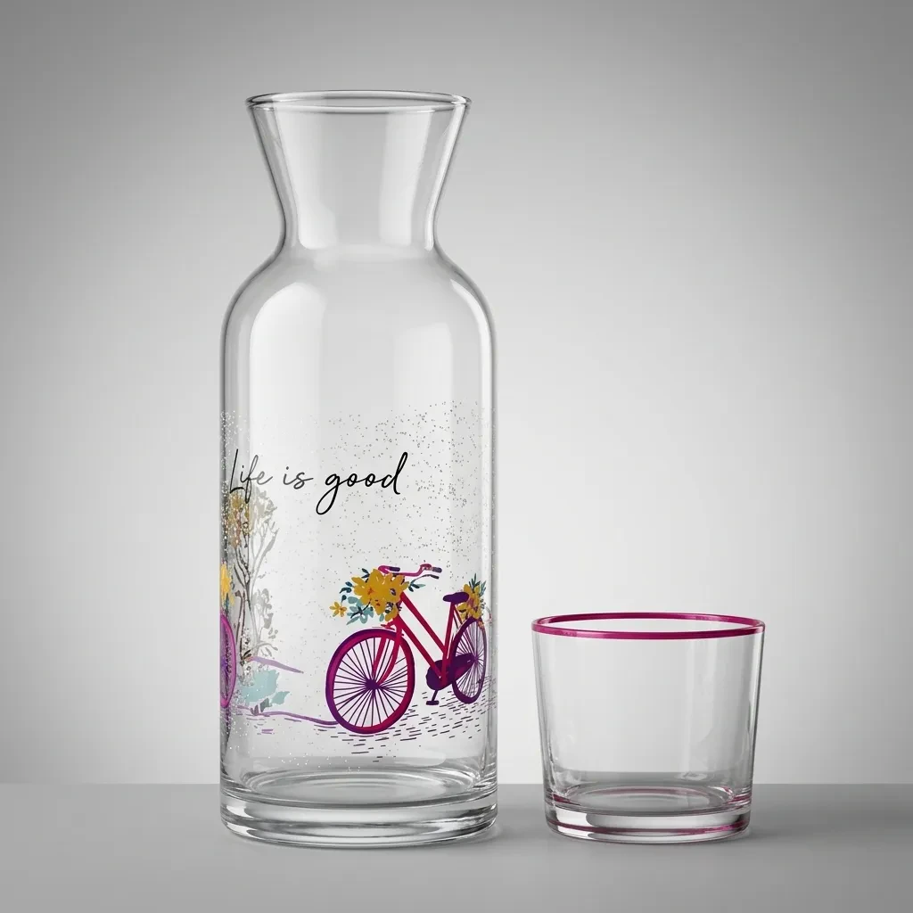 ’’Life is Good’’ Bisikletli Başucu Sürahisi