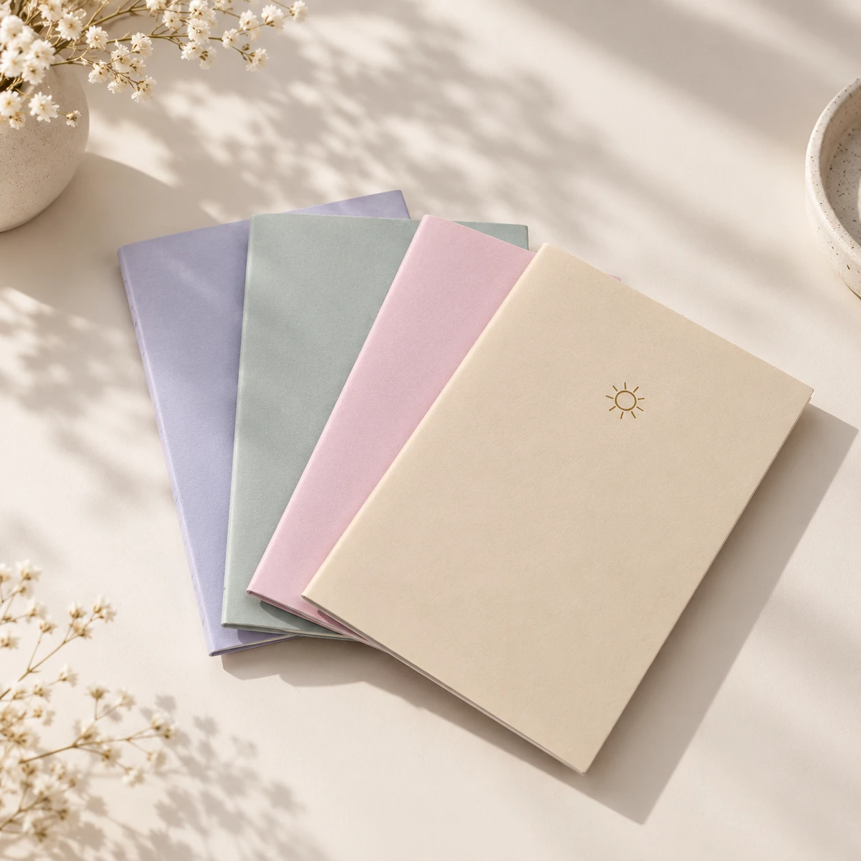 Yaprak Desenli Yeşil Soft Pastel Notebook