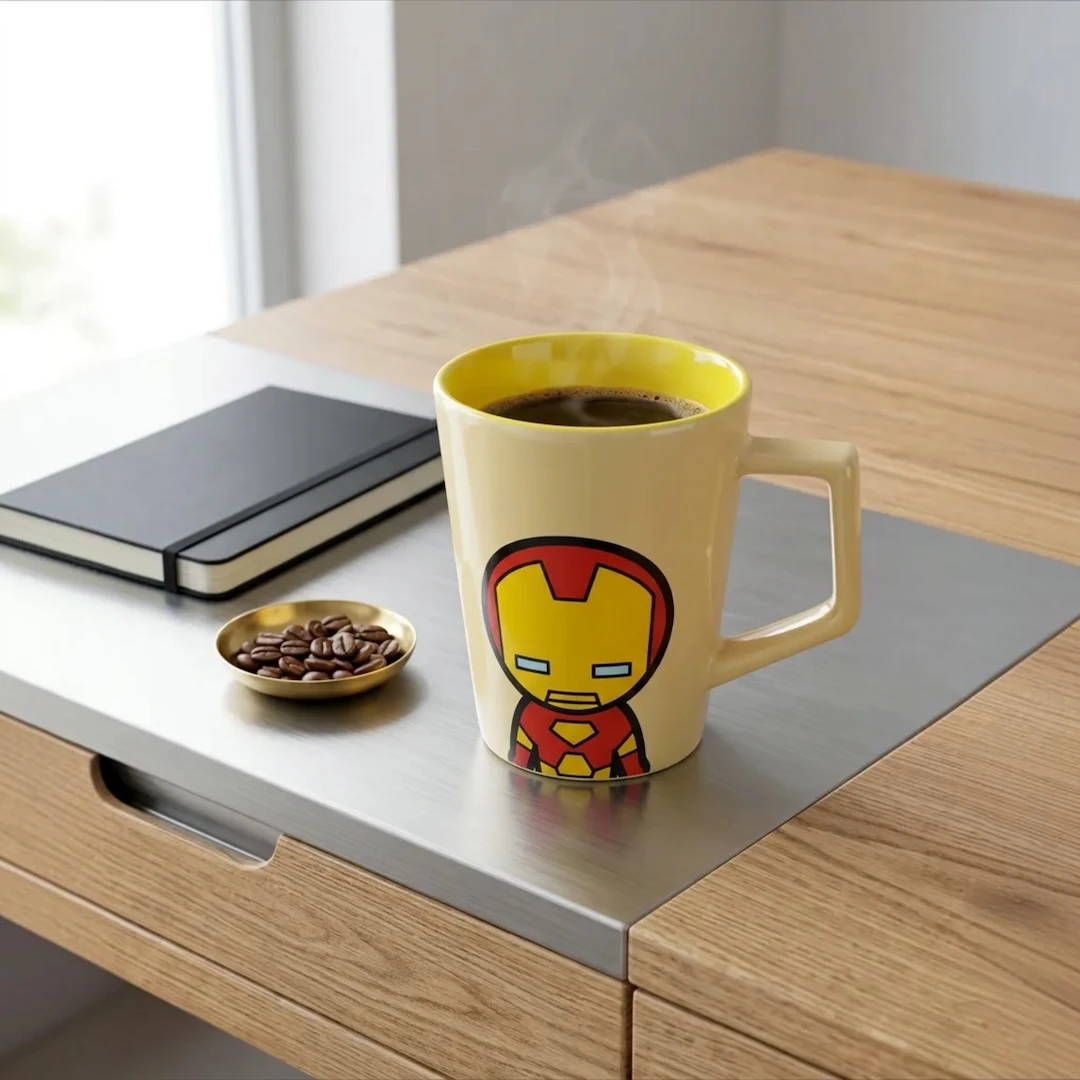 Iron Man Yüzlü Porselen Kupa 