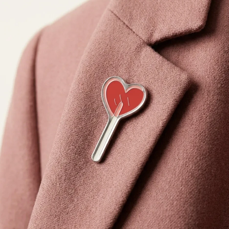 Kalp Şeklinde Lolipop Pin