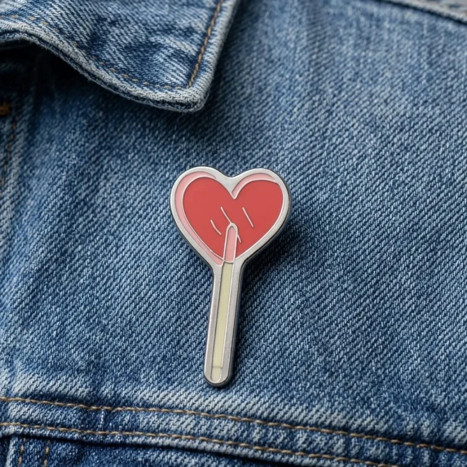 Kalp Şeklinde Lolipop Pin
