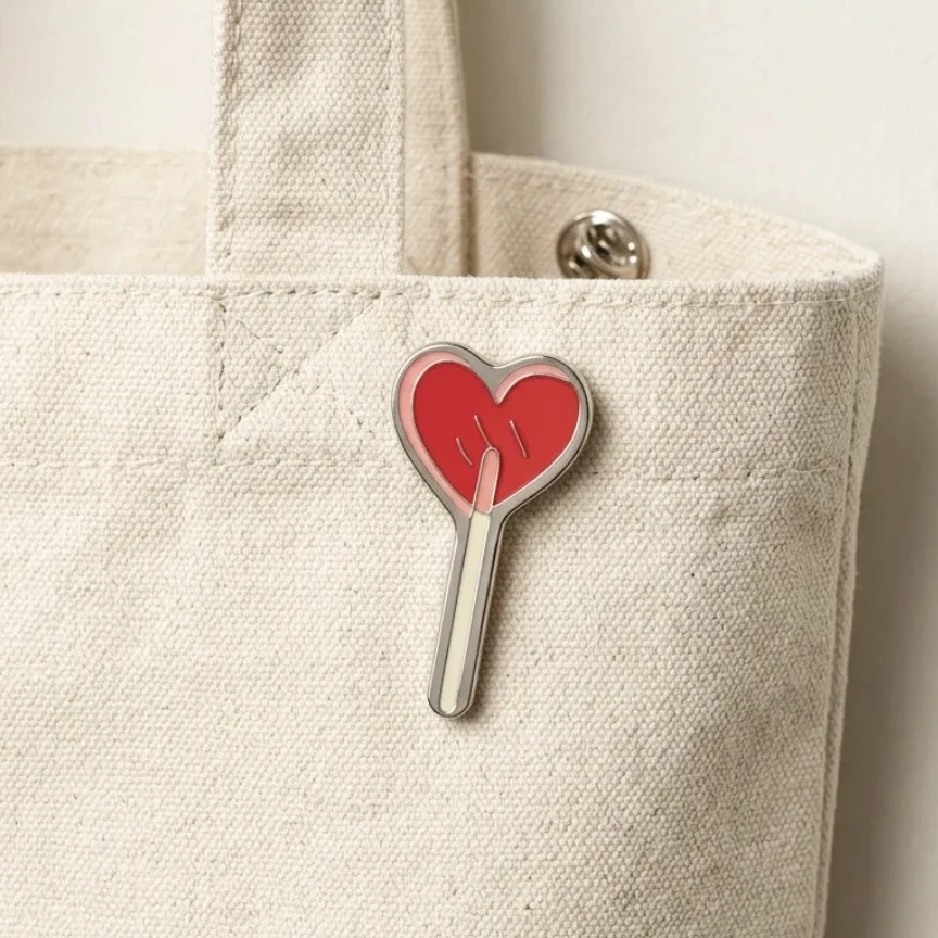 Kalp Şeklinde Lolipop Pin