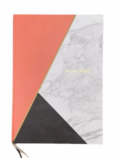 Mermer Desenli Çizgisiz Defter Somon