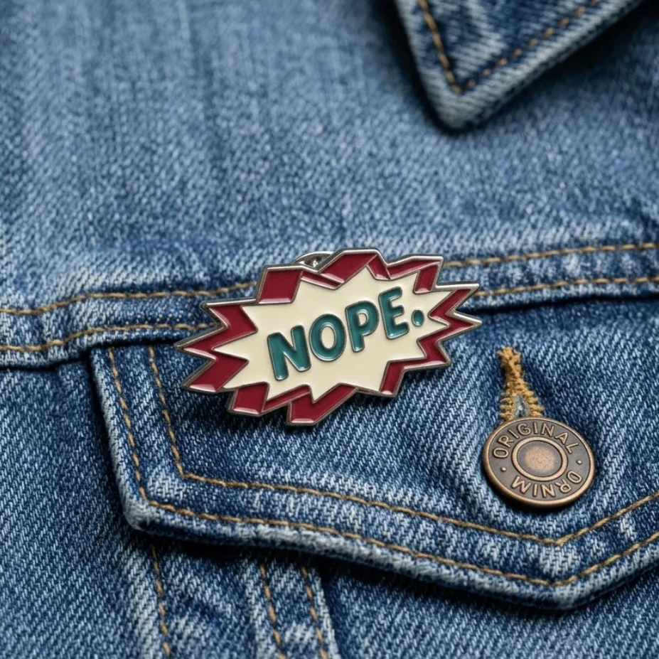 ’’Nope.’’ Yazılı Patlama Pin