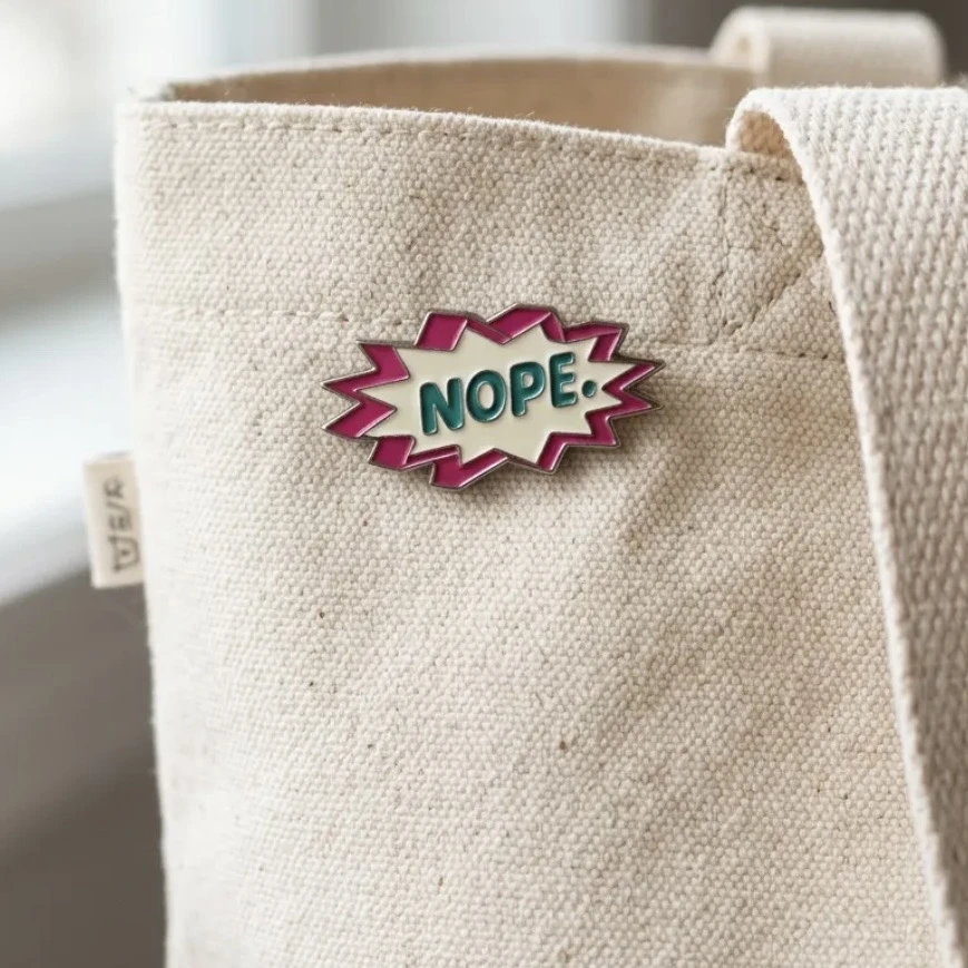 ’’Nope.’’ Yazılı Patlama Pin
