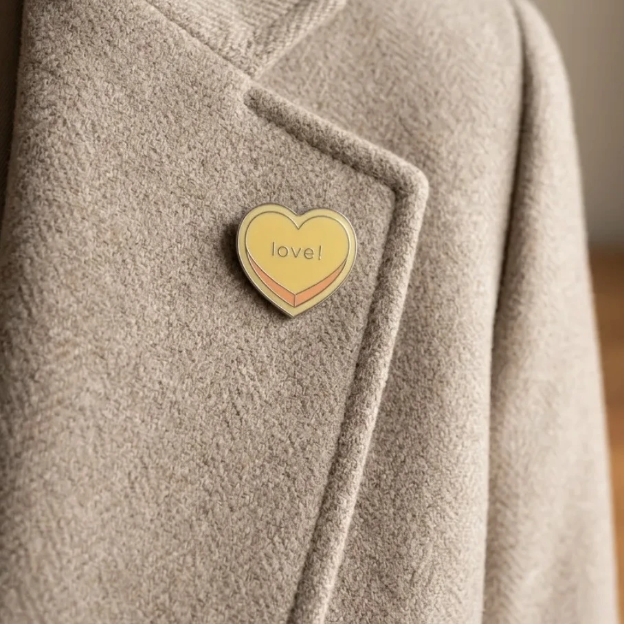 Sarı Kalp Pin - ’’Love!’’