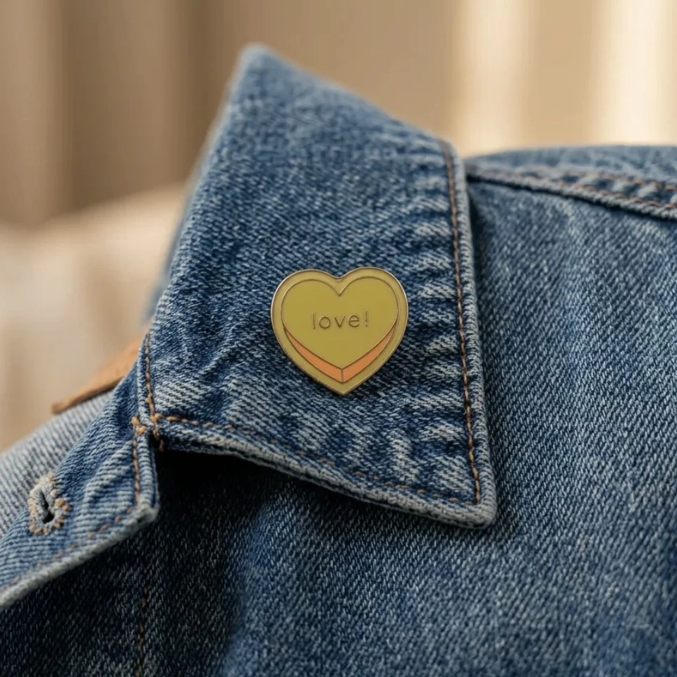 Sarı Kalp Pin - ’’Love!’’