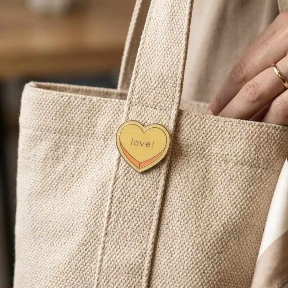 Sarı Kalp Pin - ’’Love!’’
