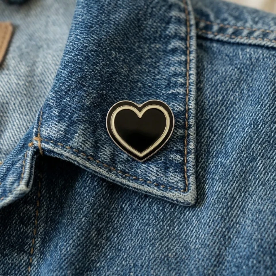 Siyah Kalp Pin