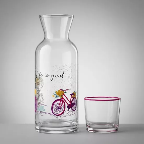 ’’Life is Good’’ Bisikletli Başucu Sürahisi