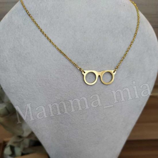 Mammamia Gold Gözlük Çelik Kolye