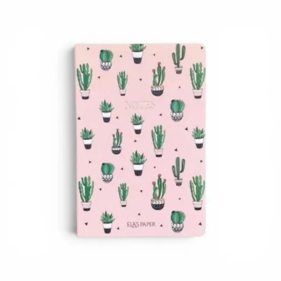 Kaktüs Desenli Pembe Defter | Ela’s Paper