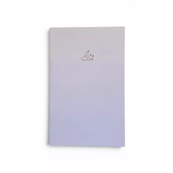 Ay Bulut Desenli Mavi Soft Pastel Notebook 