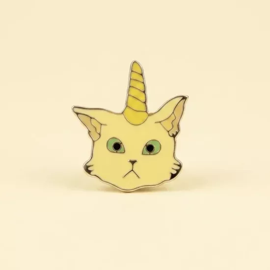 Tek Boynuzlu Kedi (Caticorn) Pin