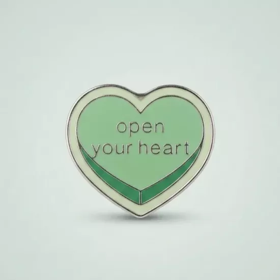 Yeşil Kalp Pin - ’’Open Your Heart’’
