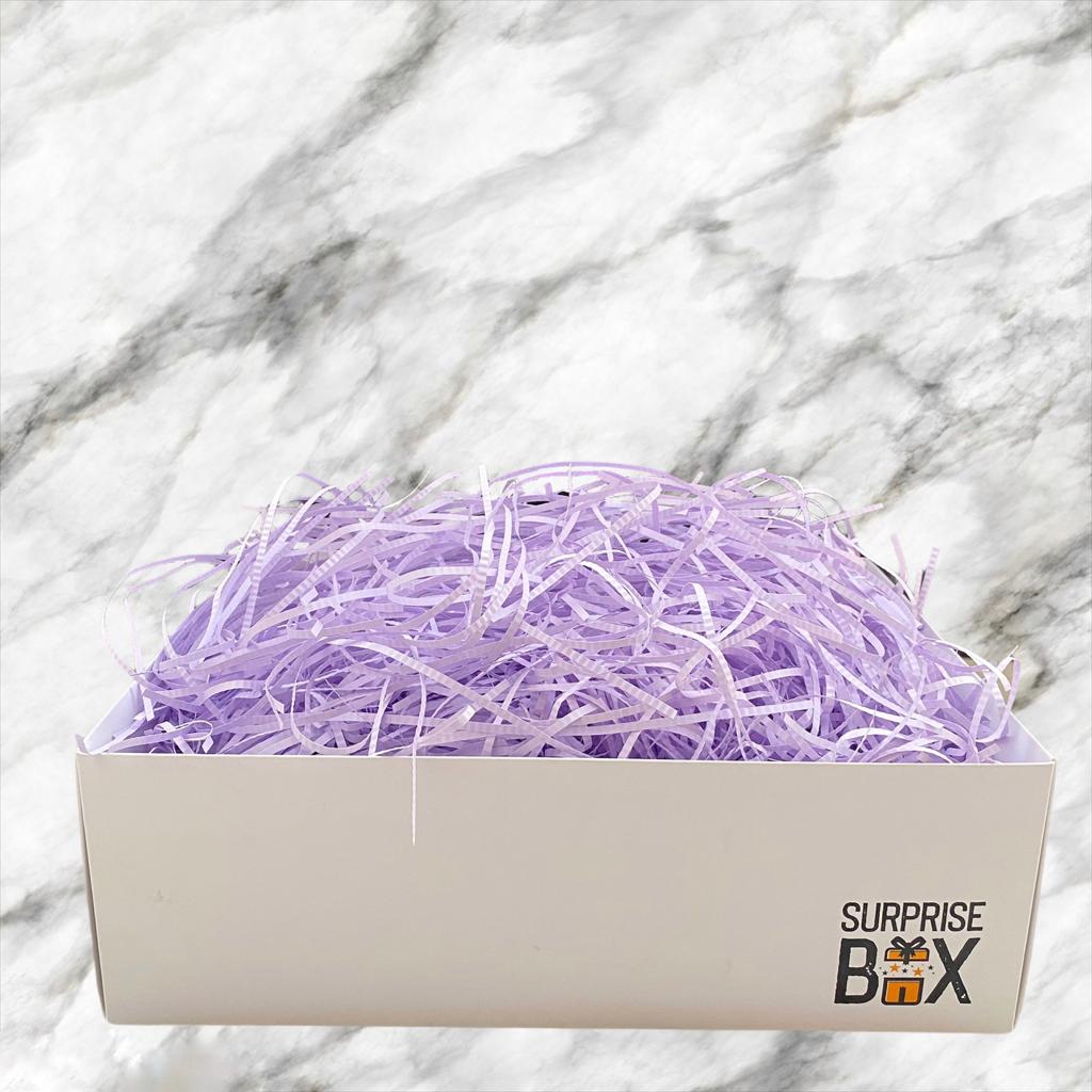 SurpriseBox Beyaz Kutu - Mor Zigag Kağıt