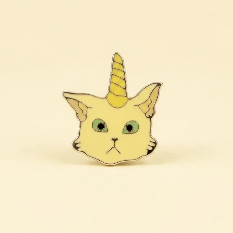 Tek Boynuzlu Kedi (Caticorn) Pin