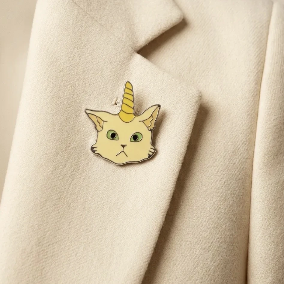 Tek Boynuzlu Kedi (Caticorn) Pin
