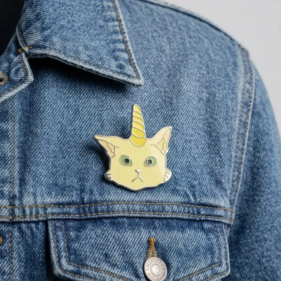 Tek Boynuzlu Kedi (Caticorn) Pin