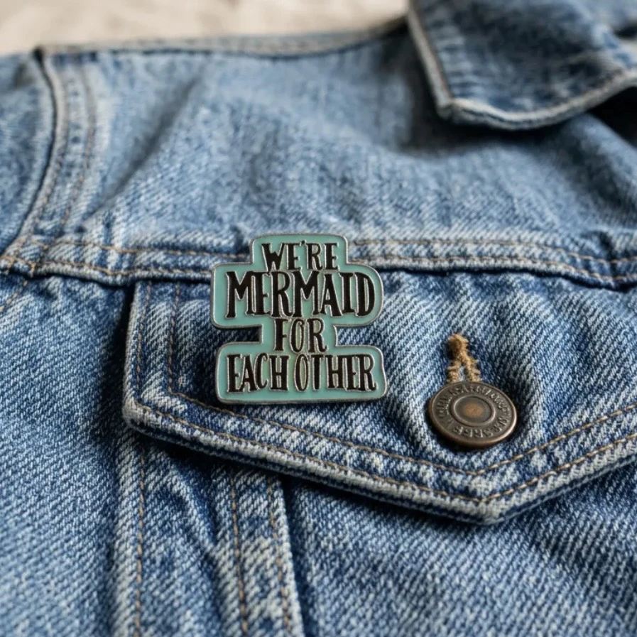 ’’We’re Mermaid For Each Other’’ Yazılı Pin