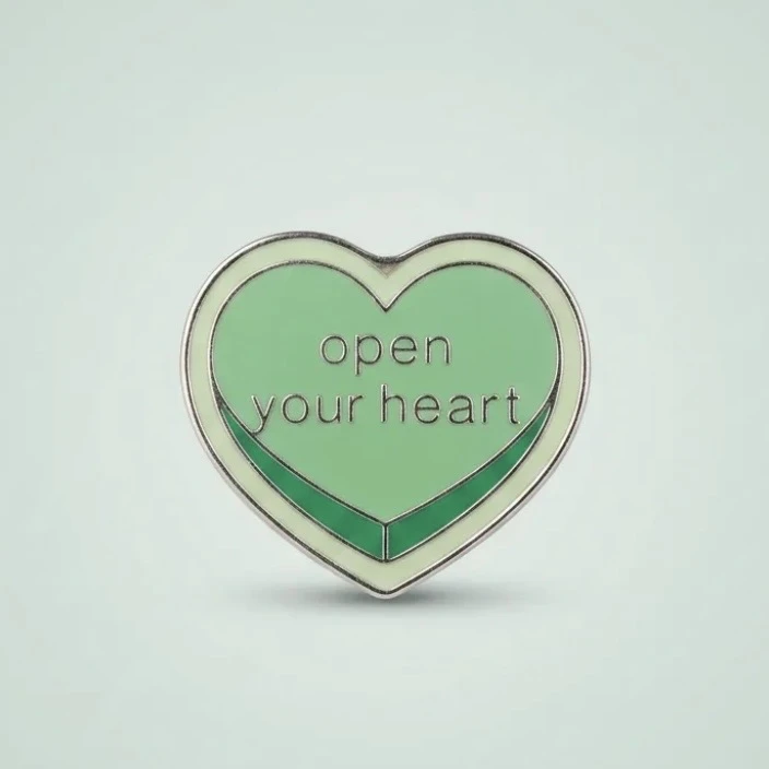 Yeşil Kalp Pin - ’’Open Your Heart’’