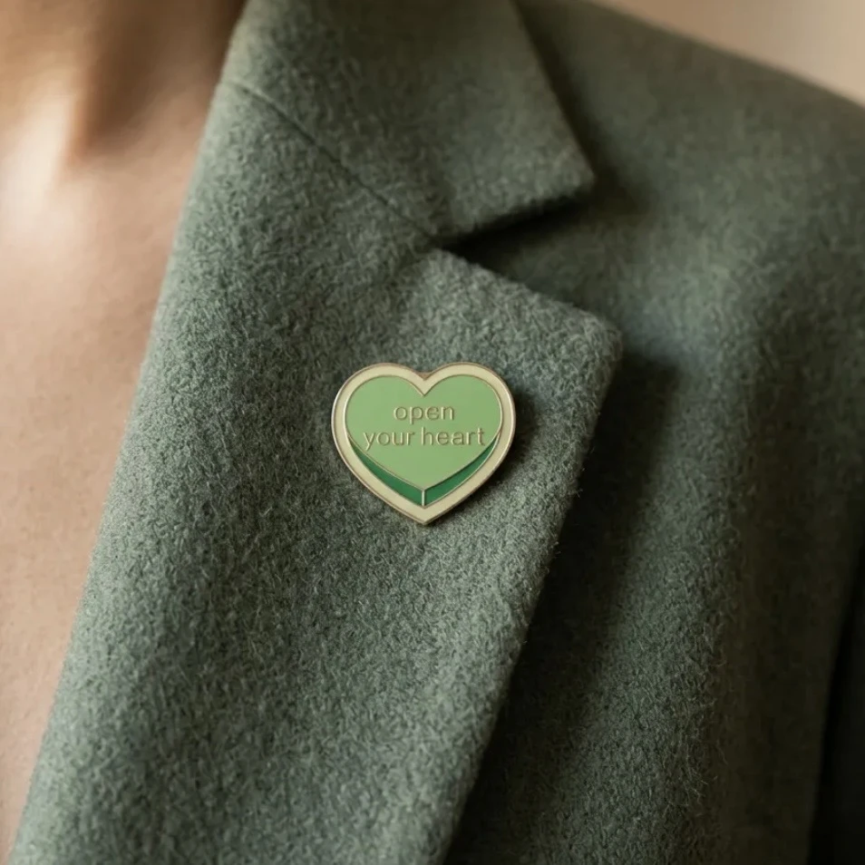 Yeşil Kalp Pin - ’’Open Your Heart’’