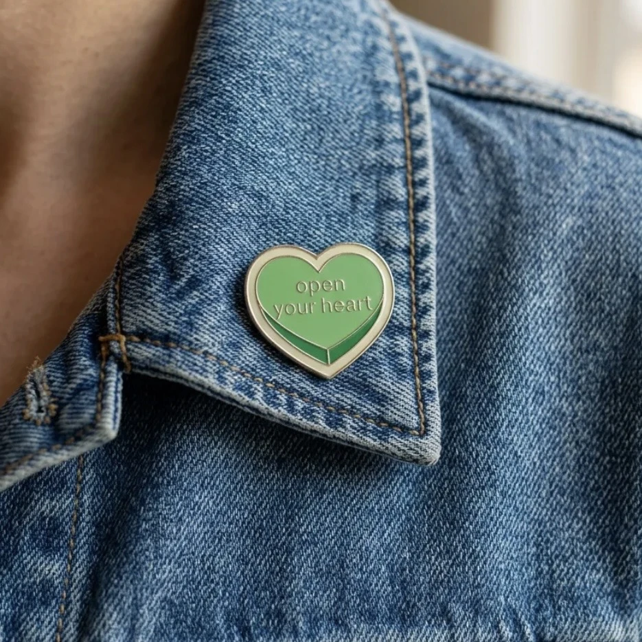Yeşil Kalp Pin - ’’Open Your Heart’’